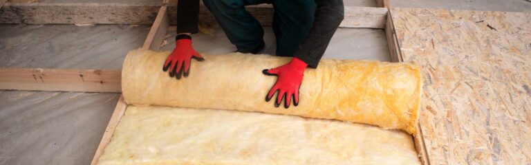 rolling out insulation